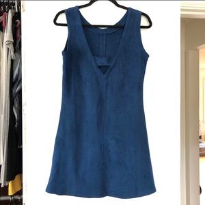 LOVEMARKS | Blue Faux Suede Dress